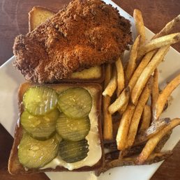 Devil's Triangle Hot Chicken Sandwich