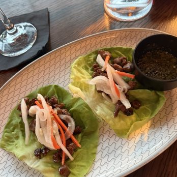 Three Thirty Three - WAGYU LETTUCE CUPS 22 Australian Wagyu, Pickled Onion, Sweet and Sour Sauce, in Fresh Romaine Lettuce - Steakhouses Near Me - Tempe, Arizona Three Thirty Three - WAGYU LETTUCE CUPS 22 Australian Wagyu, Pickled Onion, Sweet and Sour Sauce, in Fresh Romaine Lettuce - Steakhouses Near Me - Tempe, Arizona