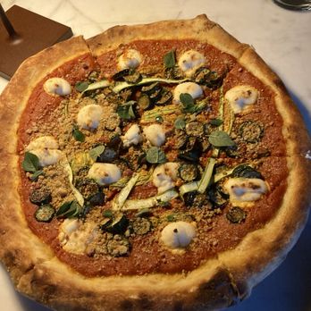 Plant City - Squash Flower Pizza with macadamia ricotta - Vegan Near Me - Providence, Rhode Island