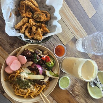 Triple-T - Shakin beef with garlic noodle and the fried calamari sooo good - Coffee & Tea Near Me - Gardena, California Triple-T - Shakin beef with garlic noodle and the fried calamari sooo good - Coffee & Tea Near Me - Gardena, California