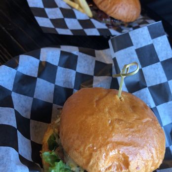 The Burger Shack- Ashburn - Lentil burger! The burger in the back is a BBQ Bacon Cheddar! - Burgers Near Me - Ashburn, Virginia The Burger Shack- Ashburn - Lentil burger! The burger in the back is a BBQ Bacon Cheddar! - Burgers Near Me - Ashburn, Virginia