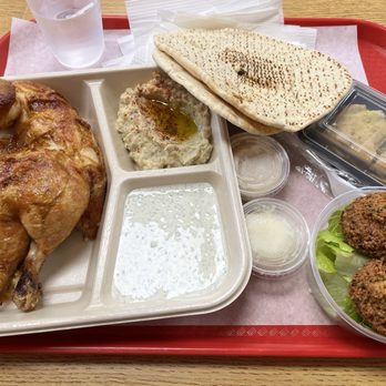Zankou Chicken - Half Chicken Plate Baklava Falafel Special Tzatziki Mutabbal - Mediterranean Near Me - Pasadena, California