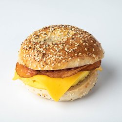 Barry Bagels - Eggel with bacon and cheese