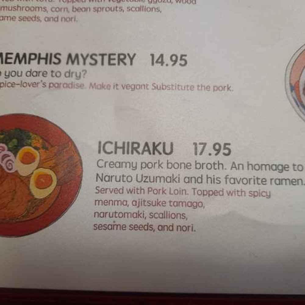 Flame Ramen - Naruto bowl - Ramen Near Me - Memphis, Tennessee