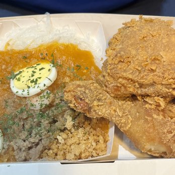 Jollibee - Chicken with the pasta, egg and shrimp - Chicken Shop Near Me - Wheaton, Maryland