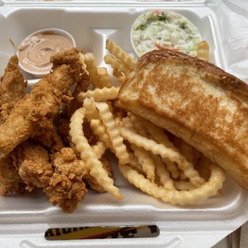Raising Cane's Chicken Fingers - Box Combo: 4 chicken tenders, crinkle-cut fries, Texas toast, coleslaw & Cane's sauce. $10.79 - Chicken Shop Near Me - Honolulu, Hawaii Raising Cane's Chicken Fingers - Box Combo: 4 chicken tenders, crinkle-cut fries, Texas toast, coleslaw & Cane's sauce. $10.79 - Chicken Shop Near Me - Honolulu, Hawaii