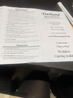 Menu photo 8 Darband Restaurant San Diego, CA