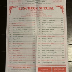 Five Star Jin Jin Chinese - Menu