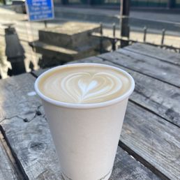 Latte on the patio Latte on the patio