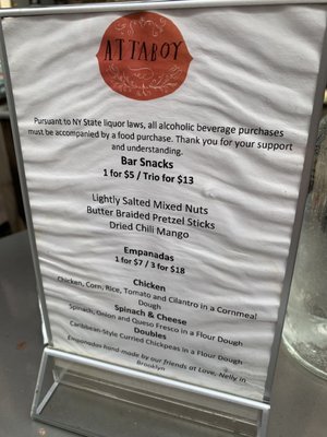 Menu photo 2 Attaboy New York, NY