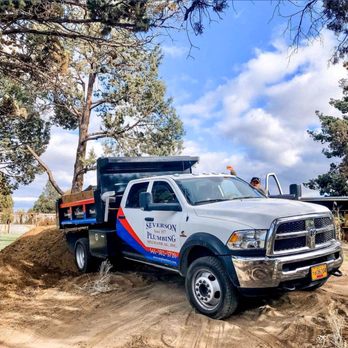 Severson Plumbing Heating & AC - Our dump truck, perfect for hauling away dirt when we dig up leaks. - Backflow Services Near Me - Bend, Oregon Severson Plumbing Heating & AC - Our dump truck, perfect for hauling away dirt when we dig up leaks. - Backflow Services Near Me - Bend, Oregon