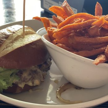 OHSO Brewery- Arcadia - Brat Burger with Sweet Potato Fries - Breweries Near Me - Phoenix, Arizona OHSO Brewery- Arcadia - Brat Burger with Sweet Potato Fries - Breweries Near Me - Phoenix, Arizona