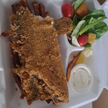 Tubby's Kitchen & Catering - a meal in a styrofoam container - Fish & Chips Near Me - Midland, Texas Tubby's Kitchen & Catering - a meal in a styrofoam container - Fish & Chips Near Me - Midland, Texas