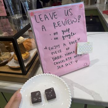 Pairing - Dark nama chocolate with sea salt - Coffee & Tea Near Me - Brooklyn, New York