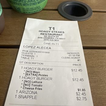 Hoagy Steak - 2 Hoagie burgers - Sandwiches Near Me - San Leandro, California
