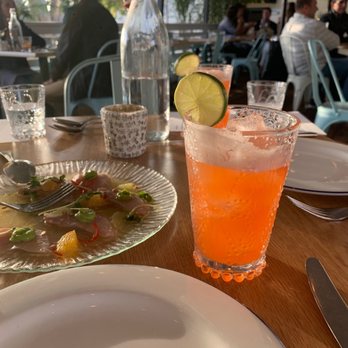 Herb & Sea - Jaguar & Jungle cocktail which is amazing.. as is the hamachi crudo - Seafood Near Me - Encinitas, California