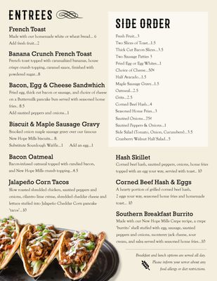 Menu photo 4 New Hope Mills Auburn, NY