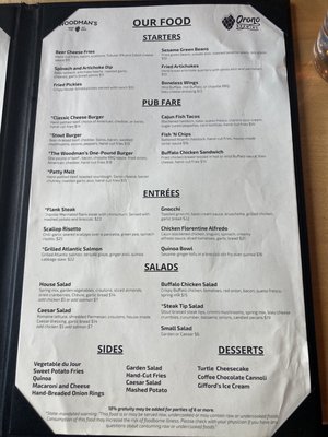 Menu photo 2 Woodman's Bar & Grill Orono, ME Menu photo 2 Woodman's Bar & Grill Orono, ME