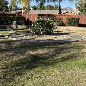 Ready For You Landscaping services - Custom cement texture trim ring. Epoxy resin rock ring with free rocks on the inside. - Landscaping Near Me - Banning, California