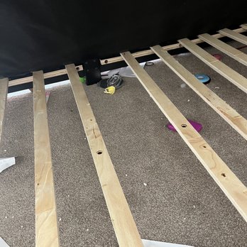 Ashley Store - There's supposed to be legs to keep it stable where the holes are - Furniture Stores Near Me - Murrieta, California Ashley Store - There's supposed to be legs to keep it stable where the holes are - Furniture Stores Near Me - Murrieta, California