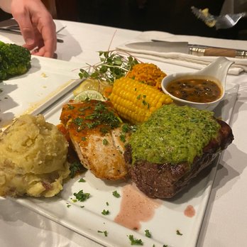 Morgan's Mango - Surf and turf filet and wahoo with ginger lemon soy sauce - Seafood Near Me - Saint John, Virgin Islands