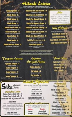 Menu photo 3 Sake Japanese Bistro Belgrade, MT Menu photo 3 Sake Japanese Bistro Belgrade, MT