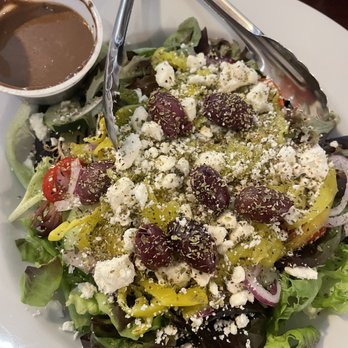 North Fork Pizza - Greek salad (kinda small) - Pizza Near Me - Columbia Falls, Montana
