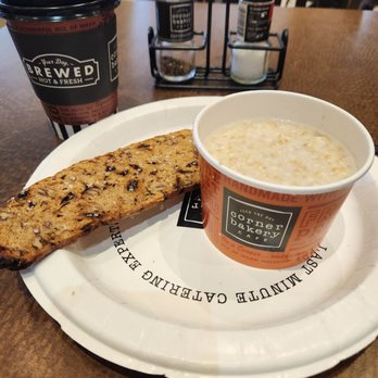 Corner Bakery Cafe - Steelcut Oats, plain and small coffee - Bakeries Near Me - Atlanta, Georgia Corner Bakery Cafe - Steelcut Oats, plain and small coffee - Bakeries Near Me - Atlanta, Georgia