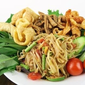 TOP Nam Sausage - Spicy papaya salad accompanied by Fried Pork Rinds and Fried Pork Ears - Meat Shops Near Me - Cranston, Rhode Island TOP Nam Sausage - Spicy papaya salad accompanied by Fried Pork Rinds and Fried Pork Ears - Meat Shops Near Me - Cranston, Rhode Island