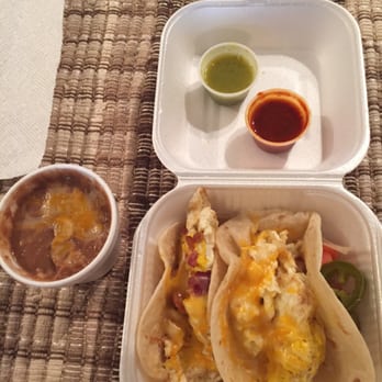 Tacolicious - Potato egg & cheese, bacon egg & cheese, and refried beans! Delicious! - Mexican Near Me - Dallas, Texas Tacolicious - Potato egg & cheese, bacon egg & cheese, and refried beans! Delicious! - Mexican Near Me - Dallas, Texas