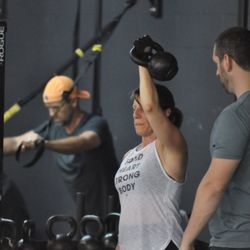 Physical Culture Gym - Strength tribe class. push and press.