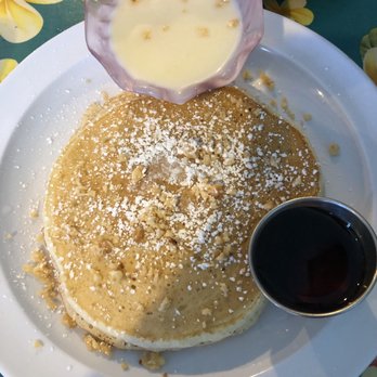 808 Grindz Cafe - Macadamia nut pancake with Macnilla sauce on the side - Cafes Near Me - Lahaina, Hawaii 808 Grindz Cafe - Macadamia nut pancake with Macnilla sauce on the side - Cafes Near Me - Lahaina, Hawaii