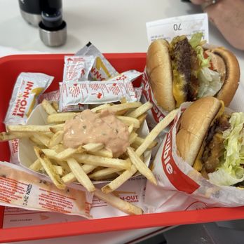 In-N-Out Burger - two double double animal style burgers and french fries - Burgers Near Me - Kettleman City, California In-N-Out Burger - two double double animal style burgers and french fries - Burgers Near Me - Kettleman City, California
