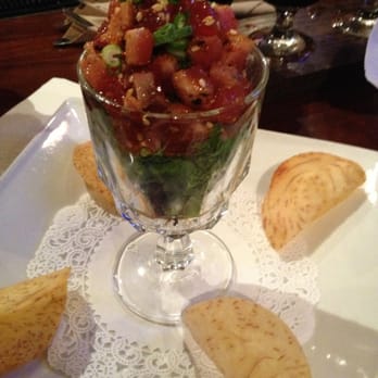 Far Bar - Ahi poke with taro taco shell - Asian Fusion Near Me - Los Angeles, California