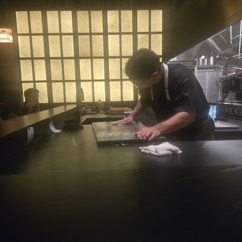Kappo Kappo - Staff cleans and scrubs the cutting board in front of Guests before the dessert course.  Ruins the ambience. - Japanese Near Me - Austin, Texas