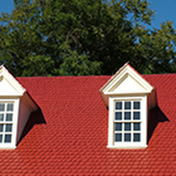 All Heights Roofing - a red roof with three dormers - Roofing Near Me