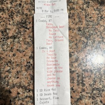 Super Mex - Take out receipt - Mexican Near Me - Huntington Beach, California Super Mex - Take out receipt - Mexican Near Me - Huntington Beach, California