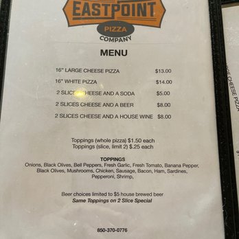 Eastpoint Beer Company  - Pizza menu - Breweries Near Me - Eastpoint, Florida