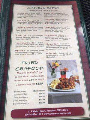 Menu photo 7 Jameson Tavern Restaurant Freeport, ME