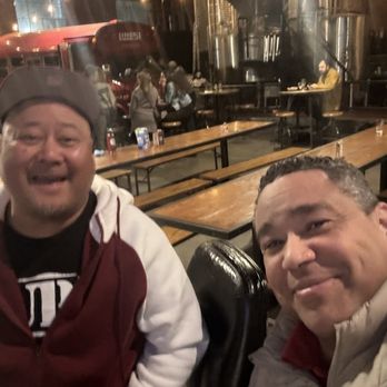 Line 51 Brewing - Watching the game at the bar - Breweries Near Me - Oakland, California