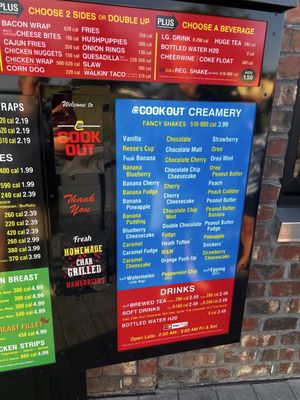 Menu photo 2 Cook Out Mullins, SC Menu photo 2 Cook Out Mullins, SC
