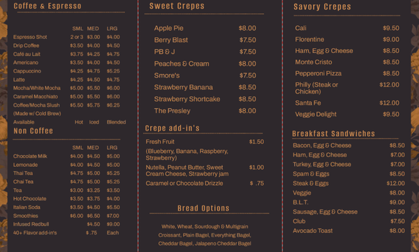Menu photo 1 Lynn's Coffee and Crepes Paradise, CA Menu photo 1 Lynn's Coffee and Crepes Paradise, CA