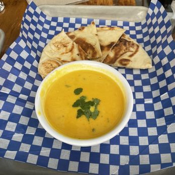 Bayview Brewing - Carrot ginger soup - so delicious!  With lovely naan bread. - Breweries Near Me - Ladysmith, British Columbia