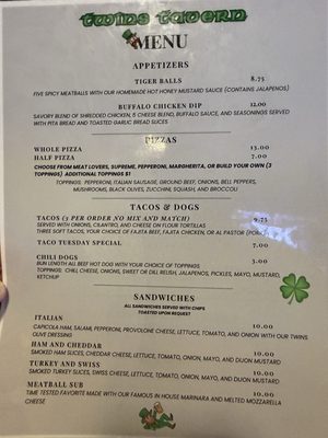 Menu photo 1 Twins Tavern Katy, TX