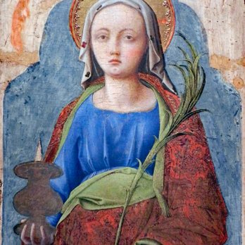 Cincinnati Art Museum - Antonio Vivarini with Bartolomeo Vivarini; Saint Lucy; circa 1449-50; tempera on panel - Art Museums Near Me - Cincinnati, Ohio Cincinnati Art Museum - Antonio Vivarini with Bartolomeo Vivarini; Saint Lucy; circa 1449-50; tempera on panel - Art Museums Near Me - Cincinnati, Ohio
