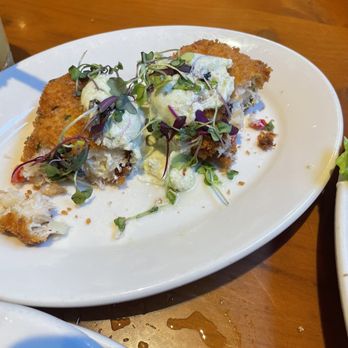 Black Angus Steakhouse - Crab and potato cake! They give you two, I took a couple of bites before the picture. - Steakhouses Near Me - Torrance, California Black Angus Steakhouse - Crab and potato cake! They give you two, I took a couple of bites before the picture. - Steakhouses Near Me - Torrance, California