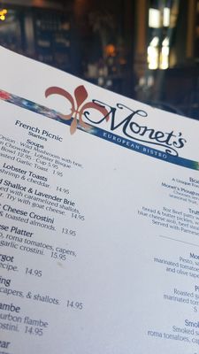 Menu photo 8 Monets Wine Bistro Exeter, CA