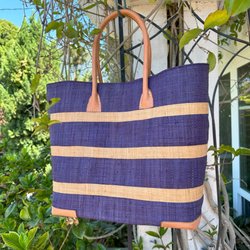 Sea La Vie - Straw shopping bag with leather handles.  So convenient!