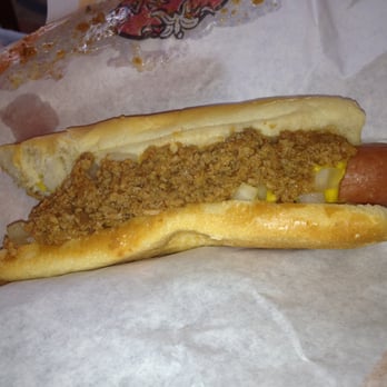 Nathan's Famous - A pretty nice Chili Dog here, minus a bite. - Hot Dogs Near Me - Winston-Salem, North Carolina Nathan's Famous - A pretty nice Chili Dog here, minus a bite. - Hot Dogs Near Me - Winston-Salem, North Carolina