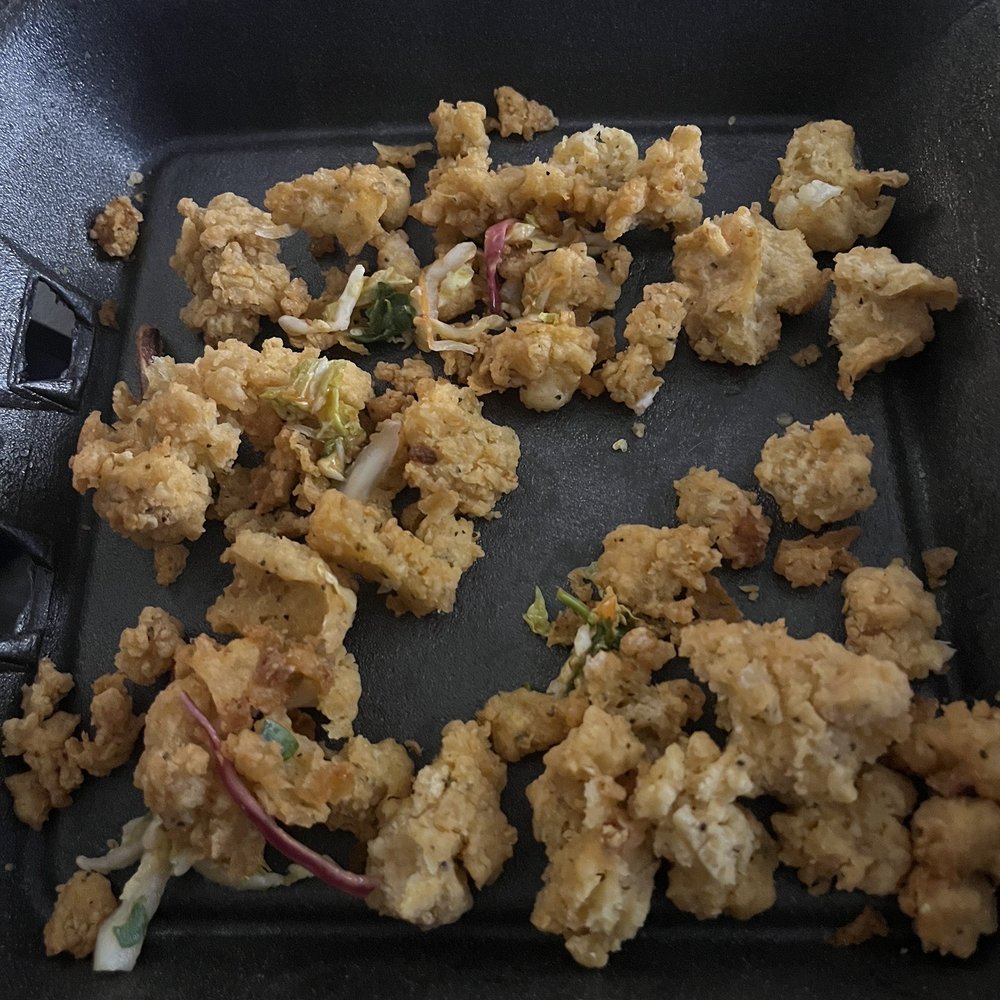 Houlihan's - Calamari, fish and chips. Pic is all breading, sans calamari, no dip. the fish grossly breaded. Literally gagging over this dish. - Bars Near Me - Upper Arlington, Ohio Houlihan's - Calamari, fish and chips. Pic is all breading, sans calamari, no dip. the fish grossly breaded. Literally gagging over this dish. - Bars Near Me - Upper Arlington, Ohio